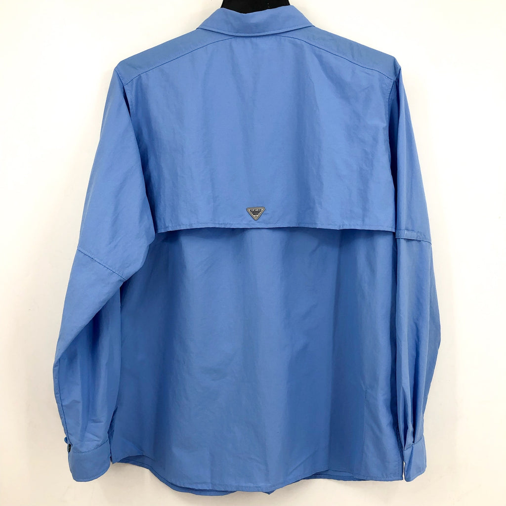 COLUMBIA Women's PFG Bahama II Shirt Large Blue Long Sleeve UPF 50 NWT