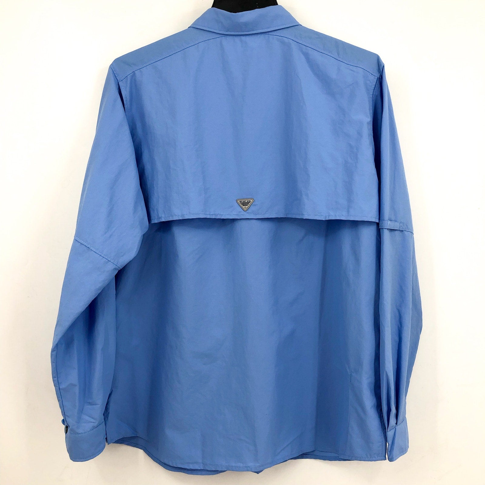 COLUMBIA Women's PFG Bahama II Shirt Large Blue Long Sleeve UPF 50 NWT