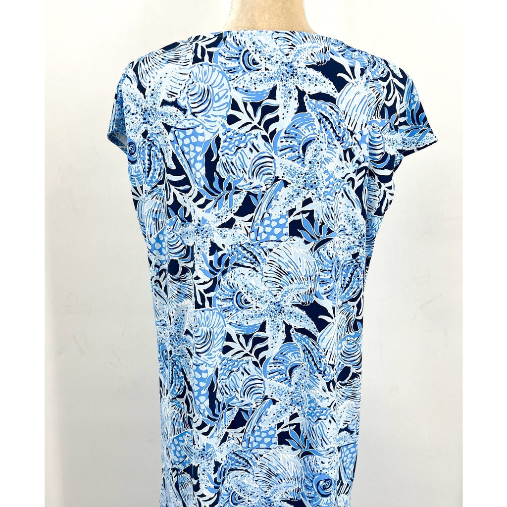 Lilly Pulitzer Talli Maxi Dress MEDIUM Bonaire Blue Coastal Cover Up Casual NWT