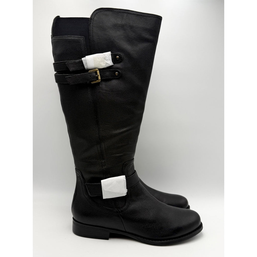 Naturalizer Womens Jessie Knee High Boot Size 9.5 M WIDE CALF Black Leather NWOB