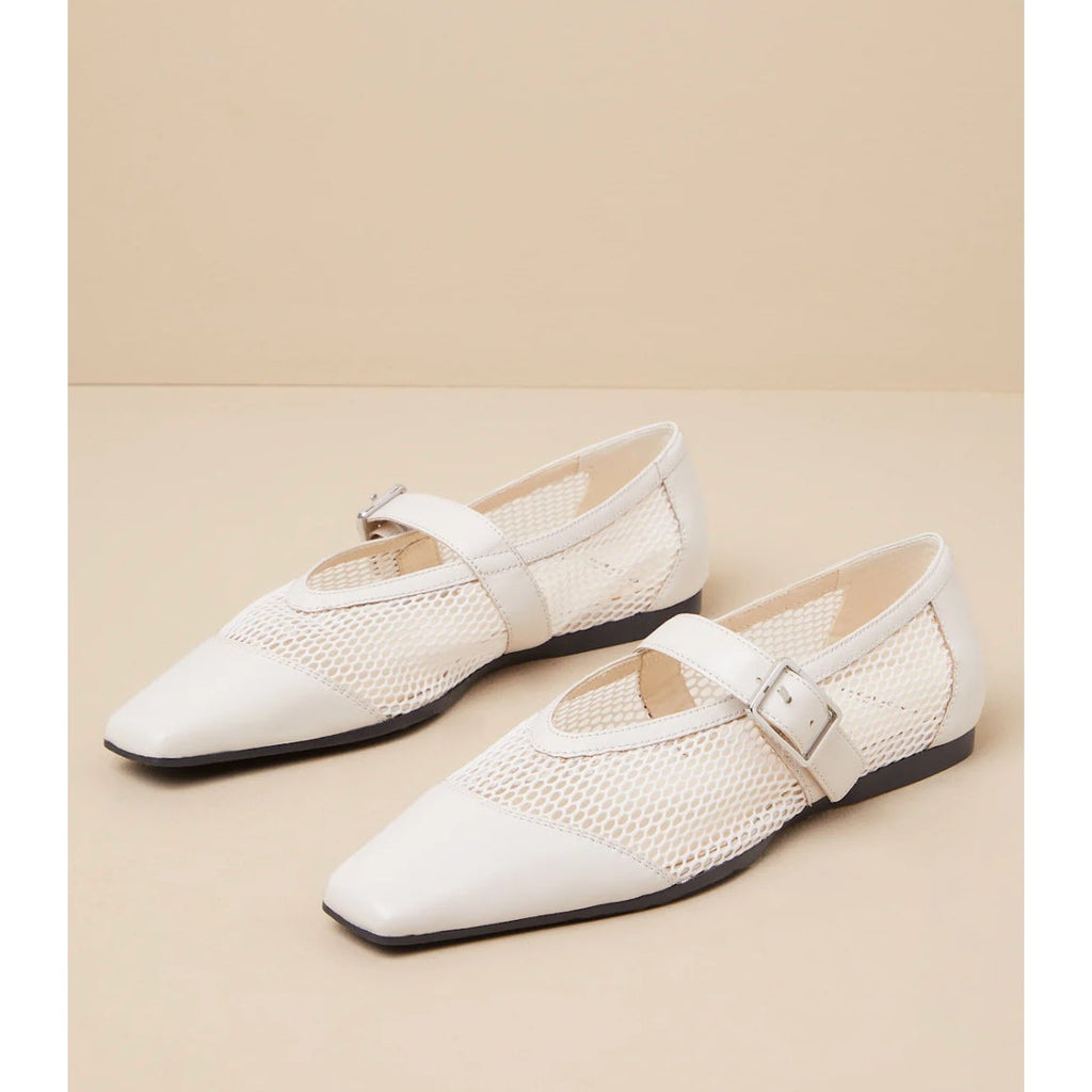 Vagabond Shoemakers Womens Wioletta Mesh Mary Jane Flats Size 10 Off White NWOB