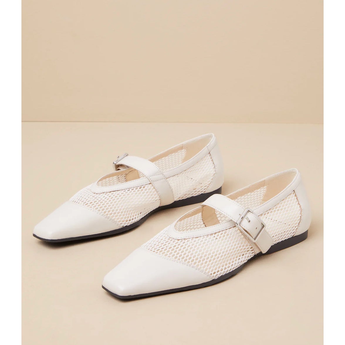 Vagabond Shoemakers Womens Wioletta Mesh Mary Jane Flats Size 10 Off White NWOB