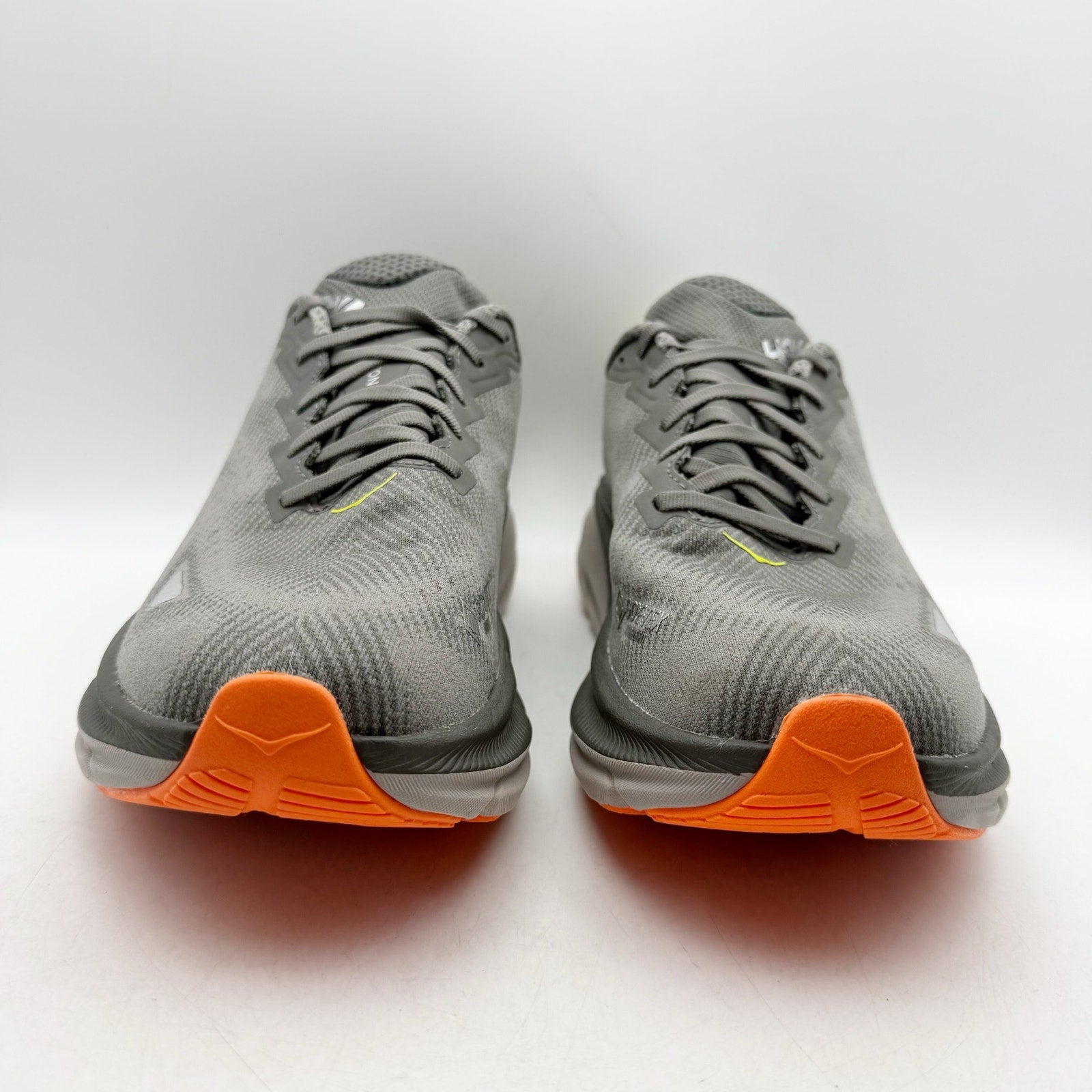 Hoka Mens Clifton 9 GTX Running Sneakers US 10 D Grey Orange WP Athletic NWOB