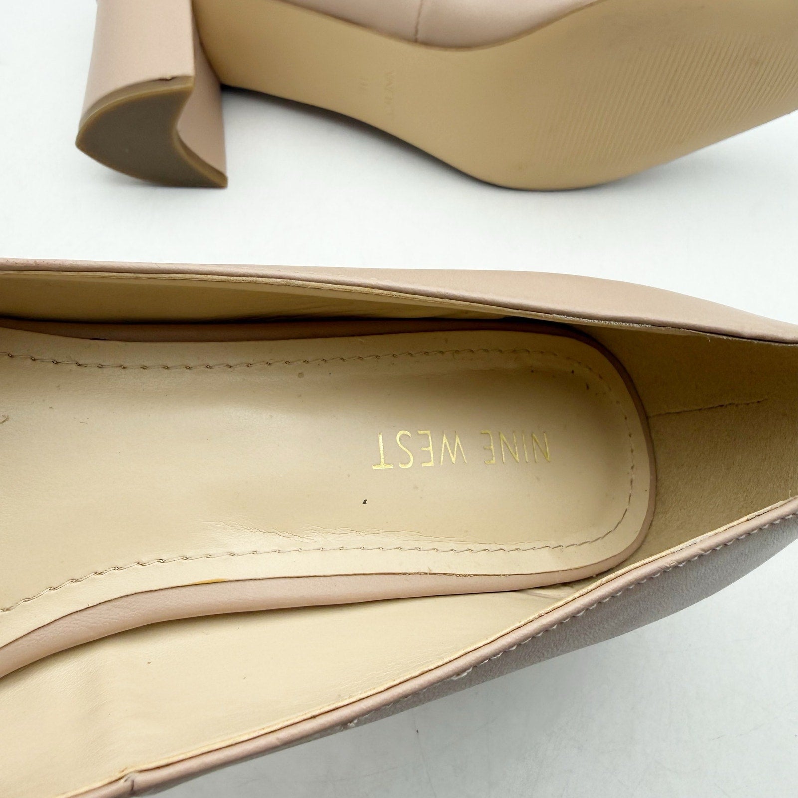 Nine West Womens lSSA Pumps Size 11 M Beige Nude Leather NWOB