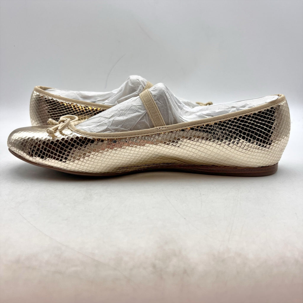 Bandolino Womens Phalon Flats Size 9 M Gold Snake Print NIB