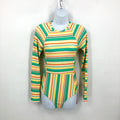 SEAFOLLY Girls Tropical Night One Piece Swimsuit US 12 Green Stripe NWT