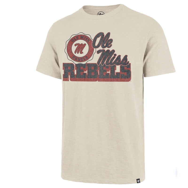 47 BRAND University of Mississippi Bottom Line Scrum T-shirt Medium Khaki NWT