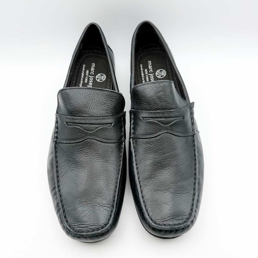 Marc Joseph New York Mens Nebraska Loafers US 11 Black Leather Grainy Shoe NIB