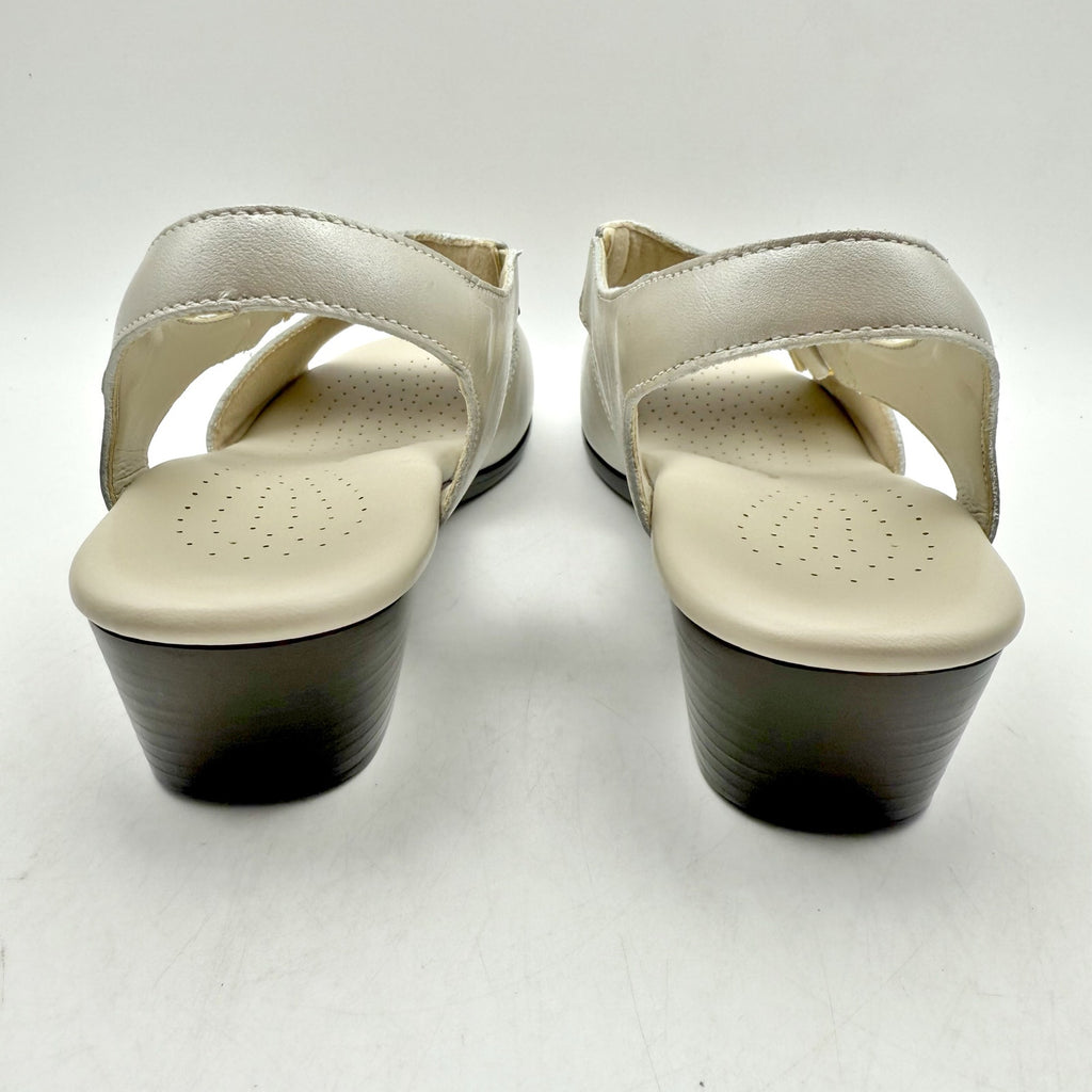SAS Womens Suntimer Heeled Sandal US 11 Narrow Cream Leather NIB