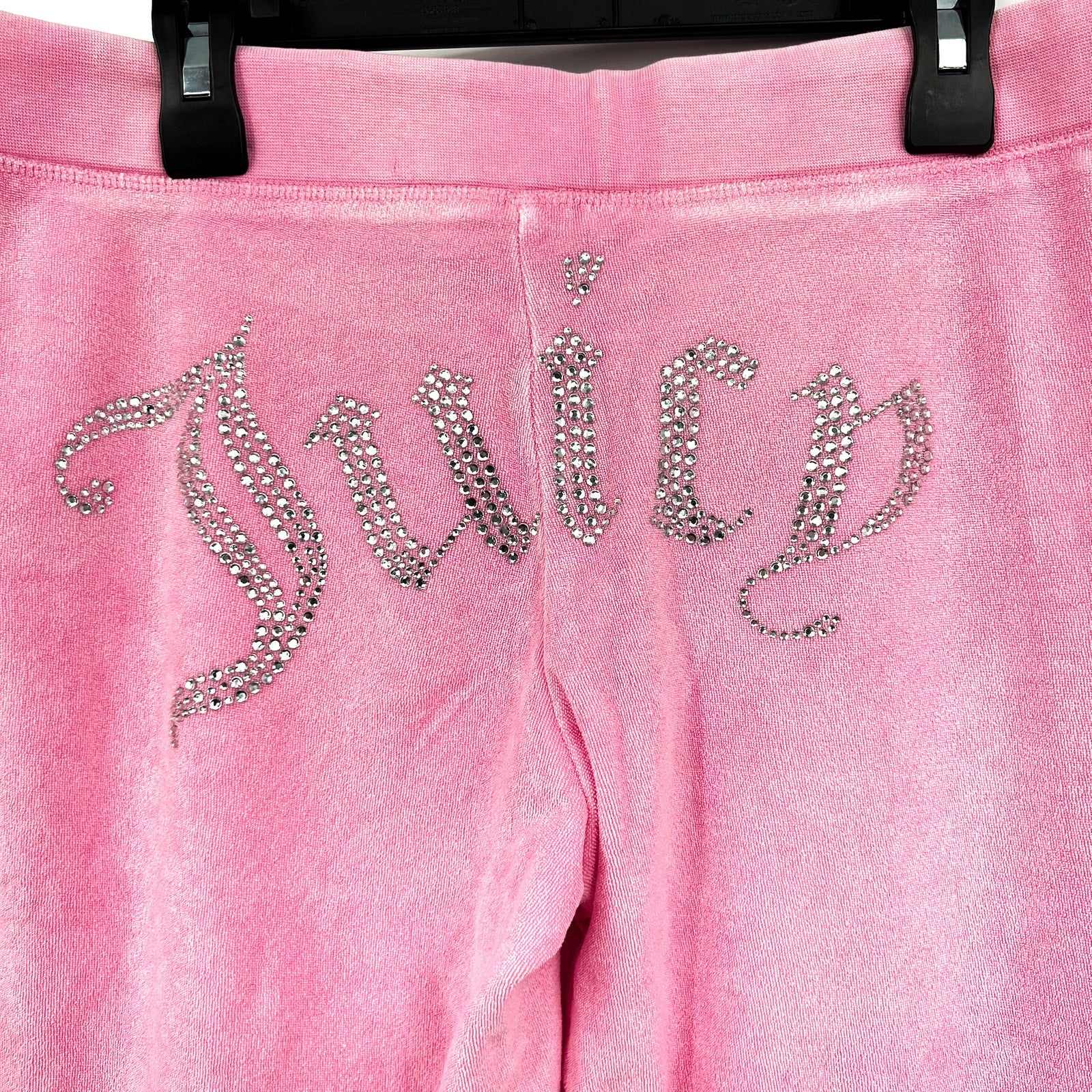 Juicy Couture Garment Dyed Heritage Wide Leg Track Pants Small Hot Pink NWT