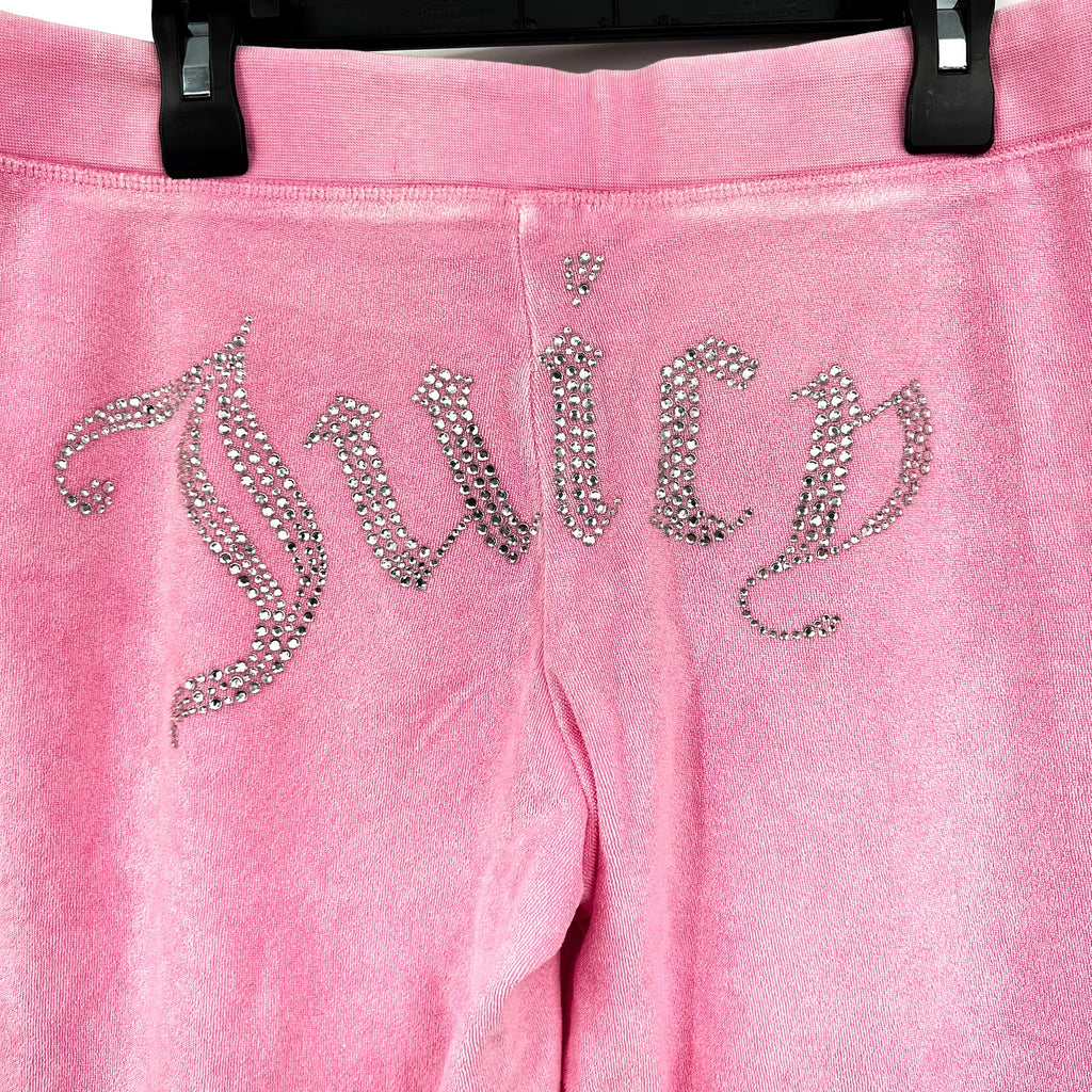 Juicy Couture Garment Dyed Heritage Wide Leg Track Pants Small Hot Pink NWT