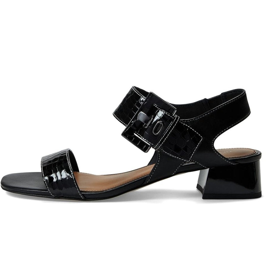 Donald Pliner Womens Vixi Heeled Sandals Size 5 M Black Patent Leather NIB