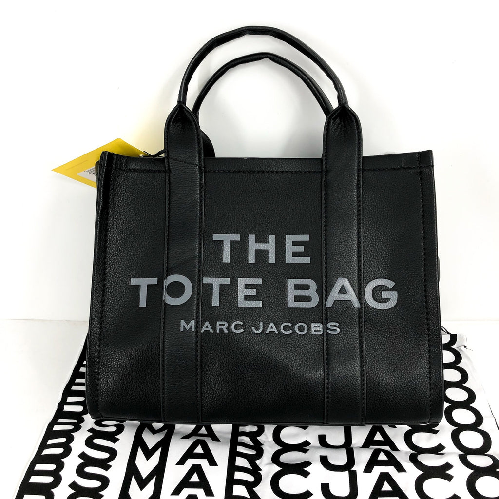 MARC JACOBS The Leather Medium "The Tote Bag" Black Zipper Top H004L01PF21 NWT