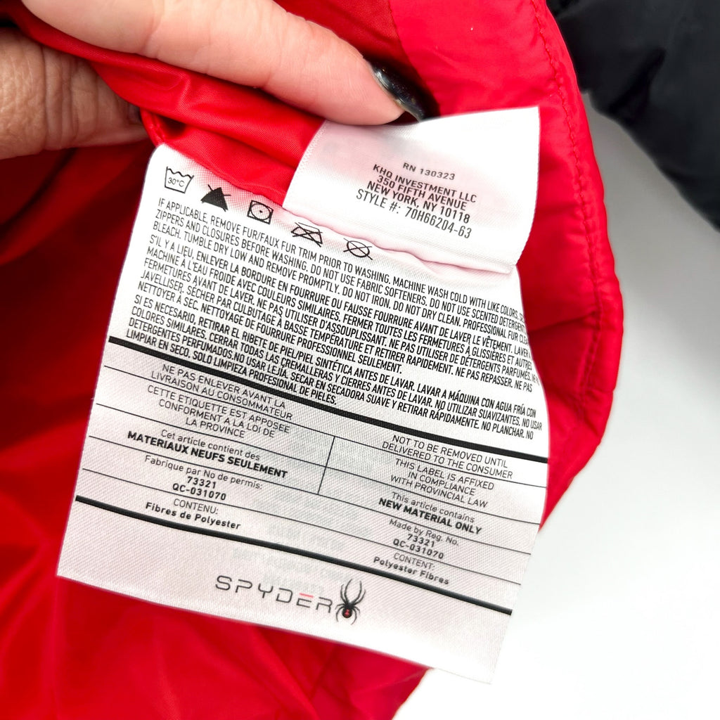 Spyder Boys Ace Puffer Winter Jacket Medium Racing Red Hooded Winter Coat NWT