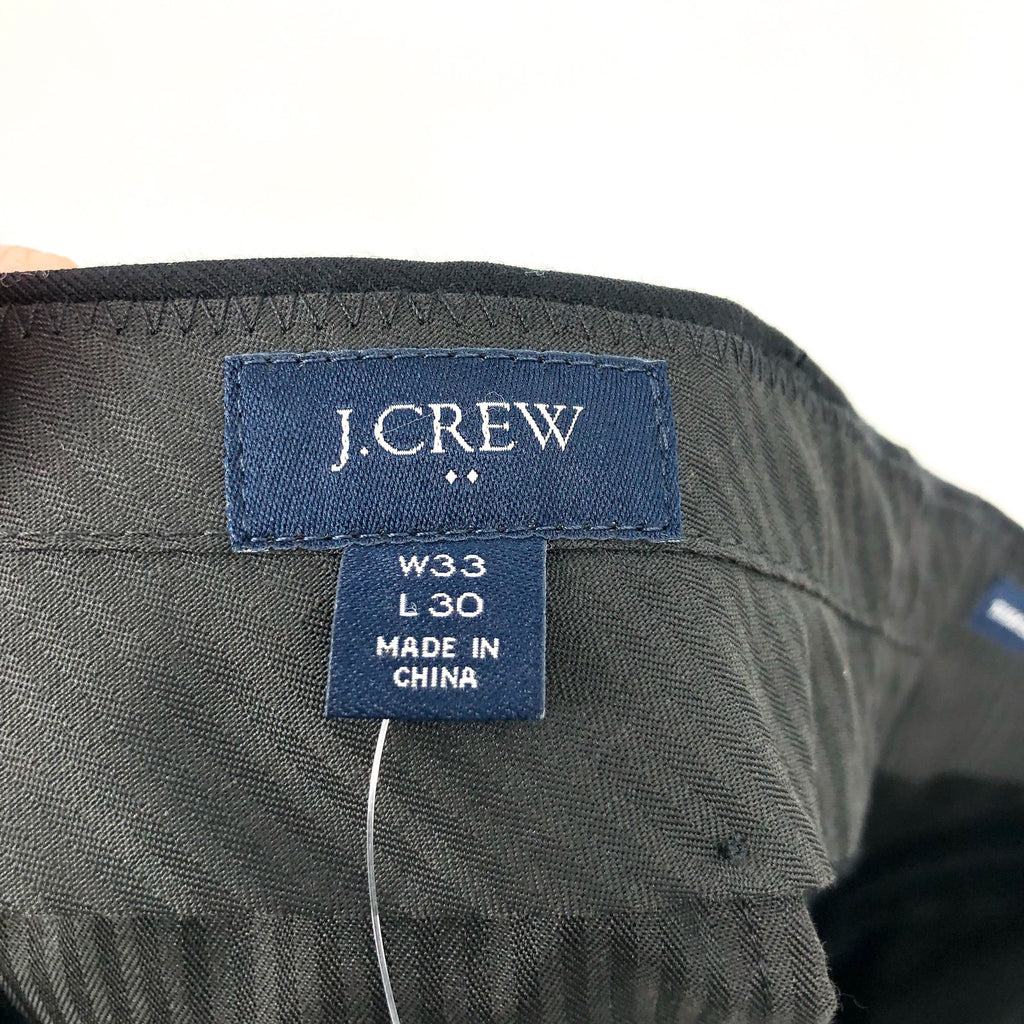 J.CREW Mens Slim-fit Thompson Worsted Wool Suit Pant 33x30 Black Flat Front NWT