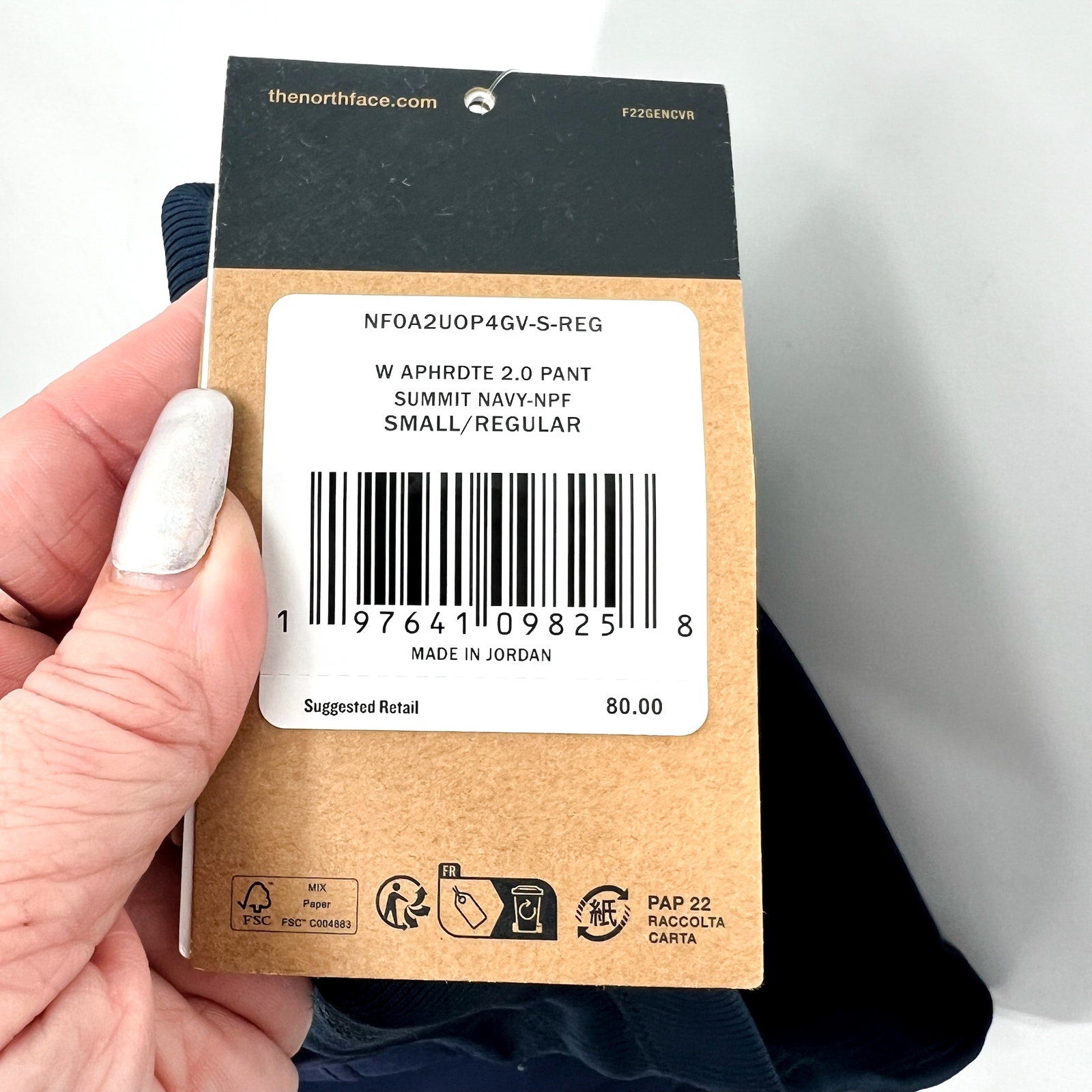 THE NORTH FACE Womens Aphrodite 2.0 Pants Small Navy Blue Casual Hiking UPF NWT