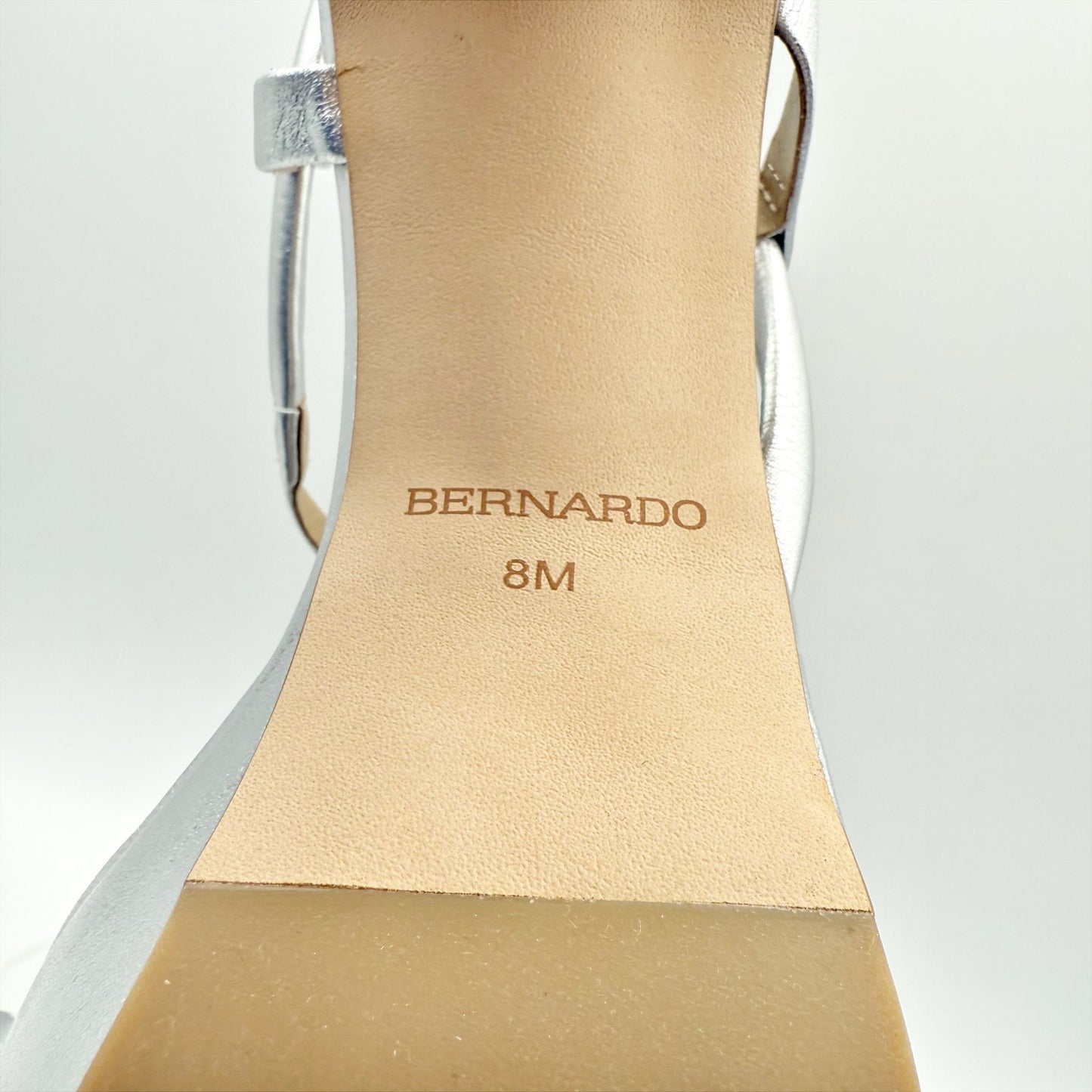 Bernardo Womens Ventura Platform Sandals US 8 M Silver Metallic Leather NWOB