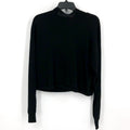 ACTIVE CASHMERE Women's Cashmere Cropped Hoodie Sweater Small Black NWT