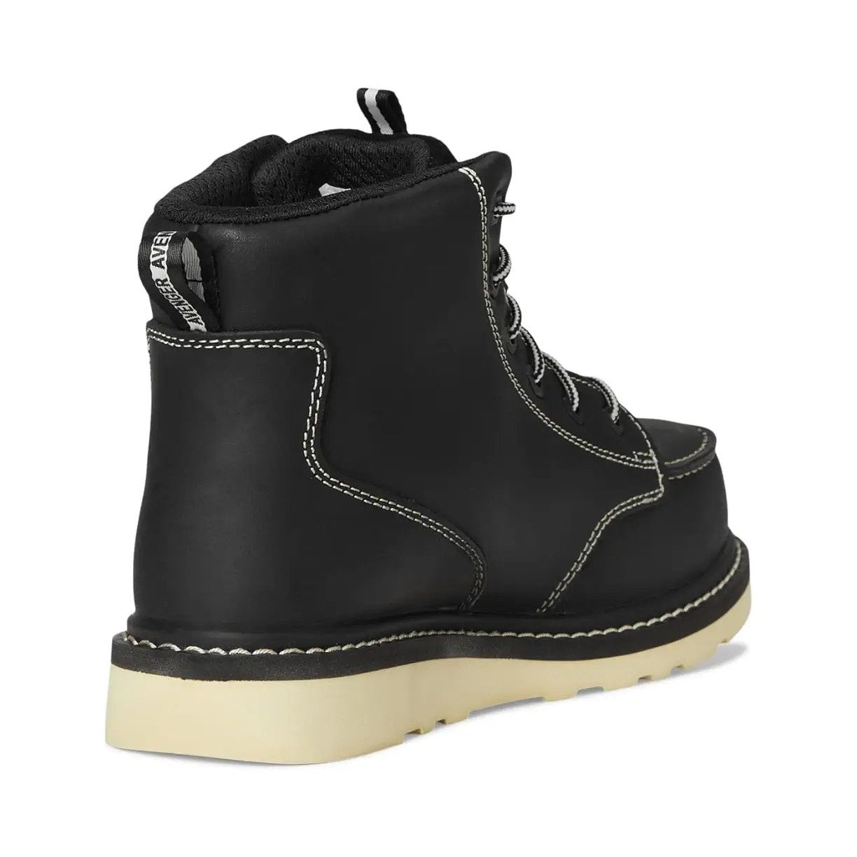 AVENGER Men Wedge Moc Carbon Safety Toe Work Boot US 7 Wide Black Leather WP NIB