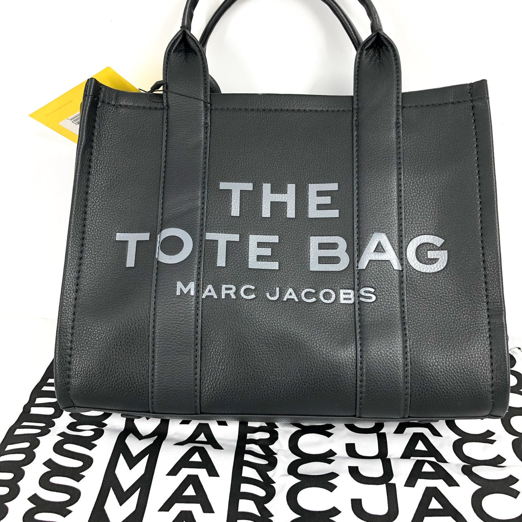 MARC JACOBS The Leather Medium "The Tote Bag" Black Zipper Top H004L01PF21 NWT