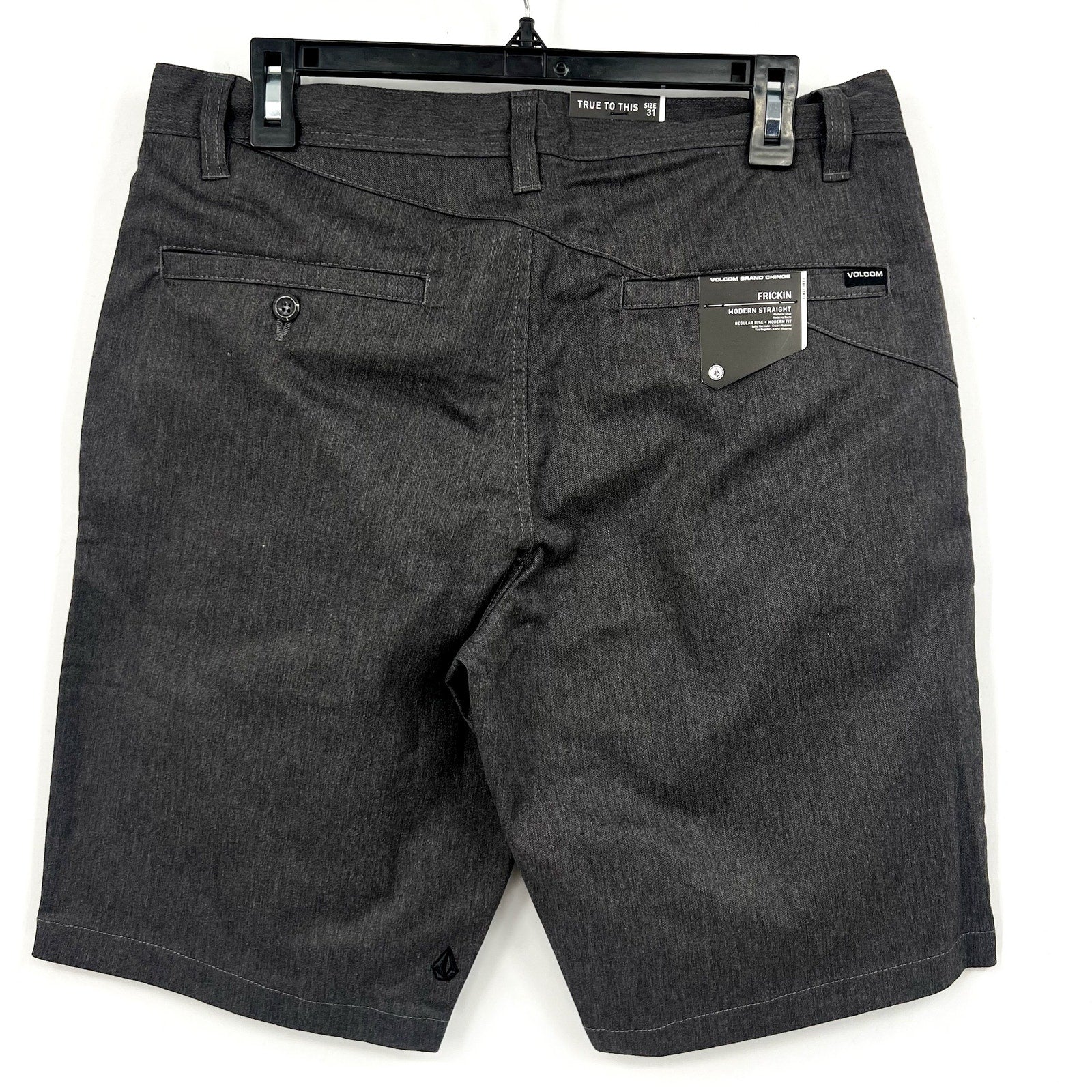 VOLCOM Men's Frickin Modern Stretch Shorts Size 31 Grey Charcoal Heather NWT
