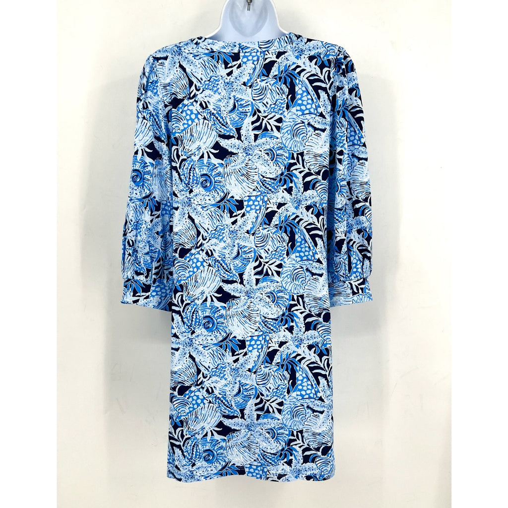 LILLY PULITZER Womens Cass Dress Medium Bonaire Blue Coastal Constellation NWT