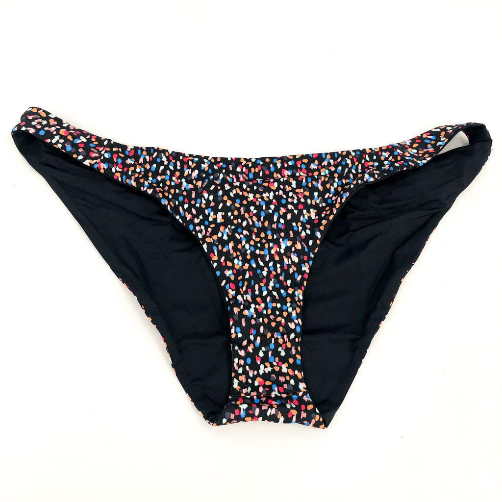 PRANA Womens Elina Reversible Swim Bottom XL US 16 Black Alotta Dots UPF 50+ NWT