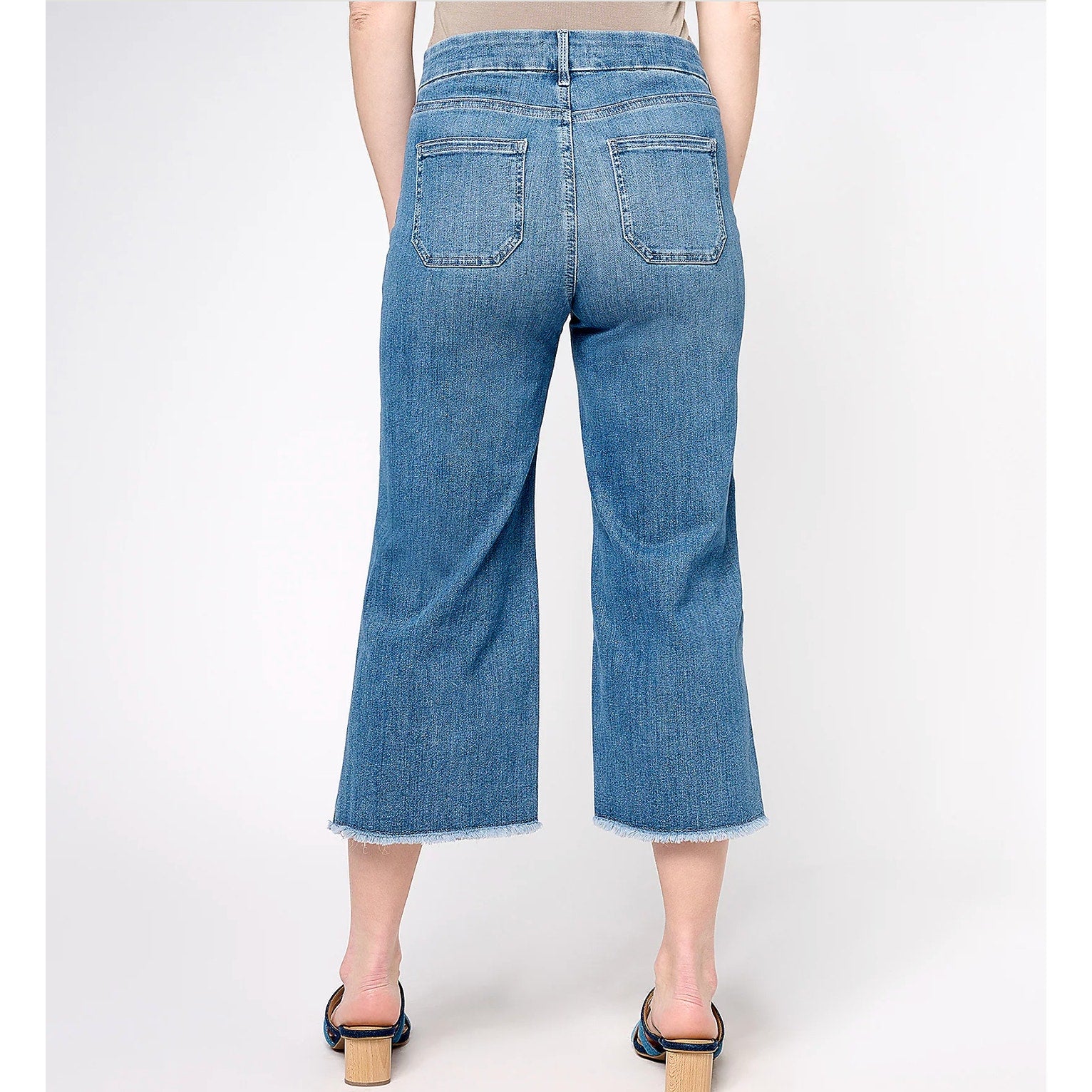 NYDJ Womens Patchie Major Wide Leg Capri Jeans Size 6 Compass Blue NWT