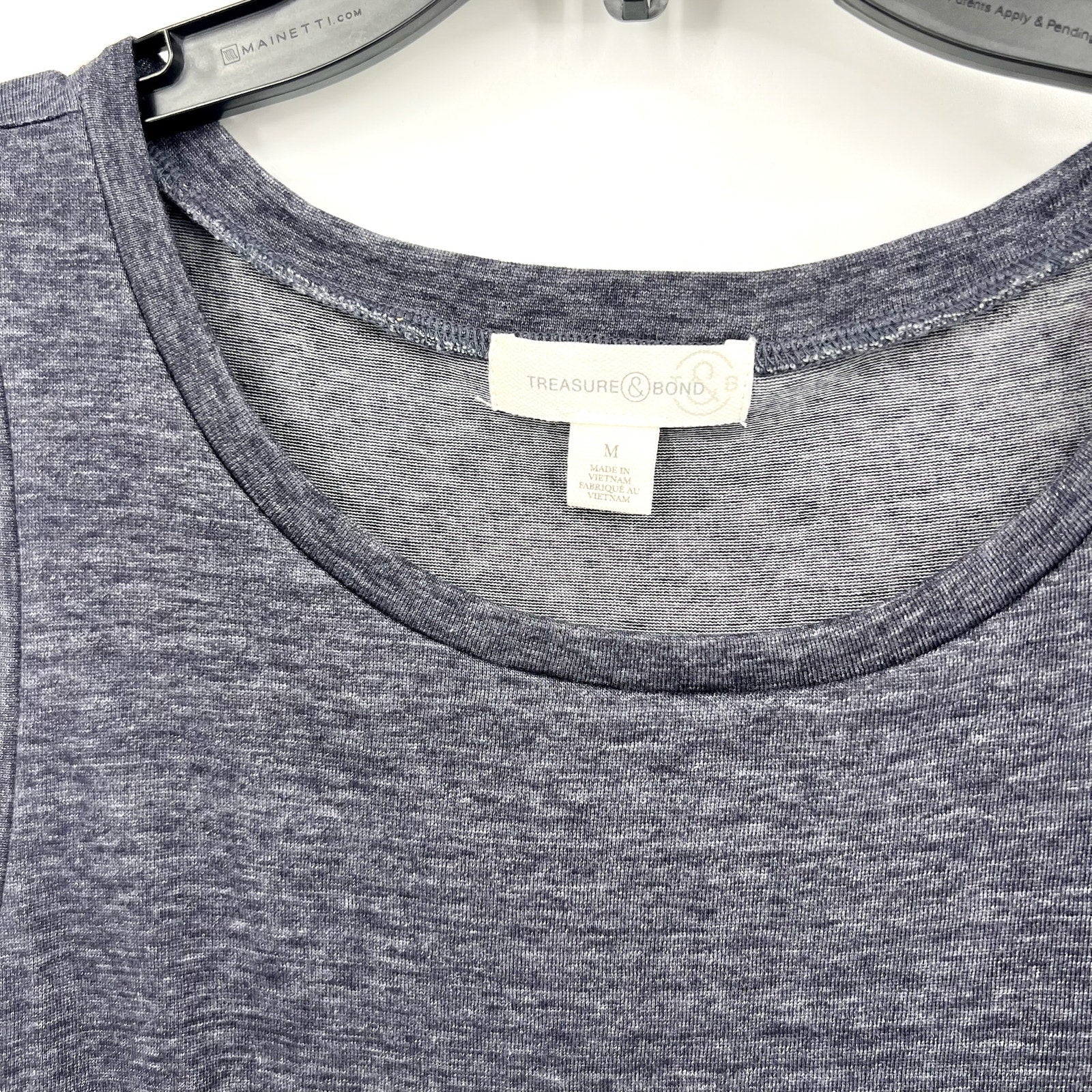 TREASURE & BOND Ruched Jersey Tank Dress Medium Gray Blue Sleeveless NWT