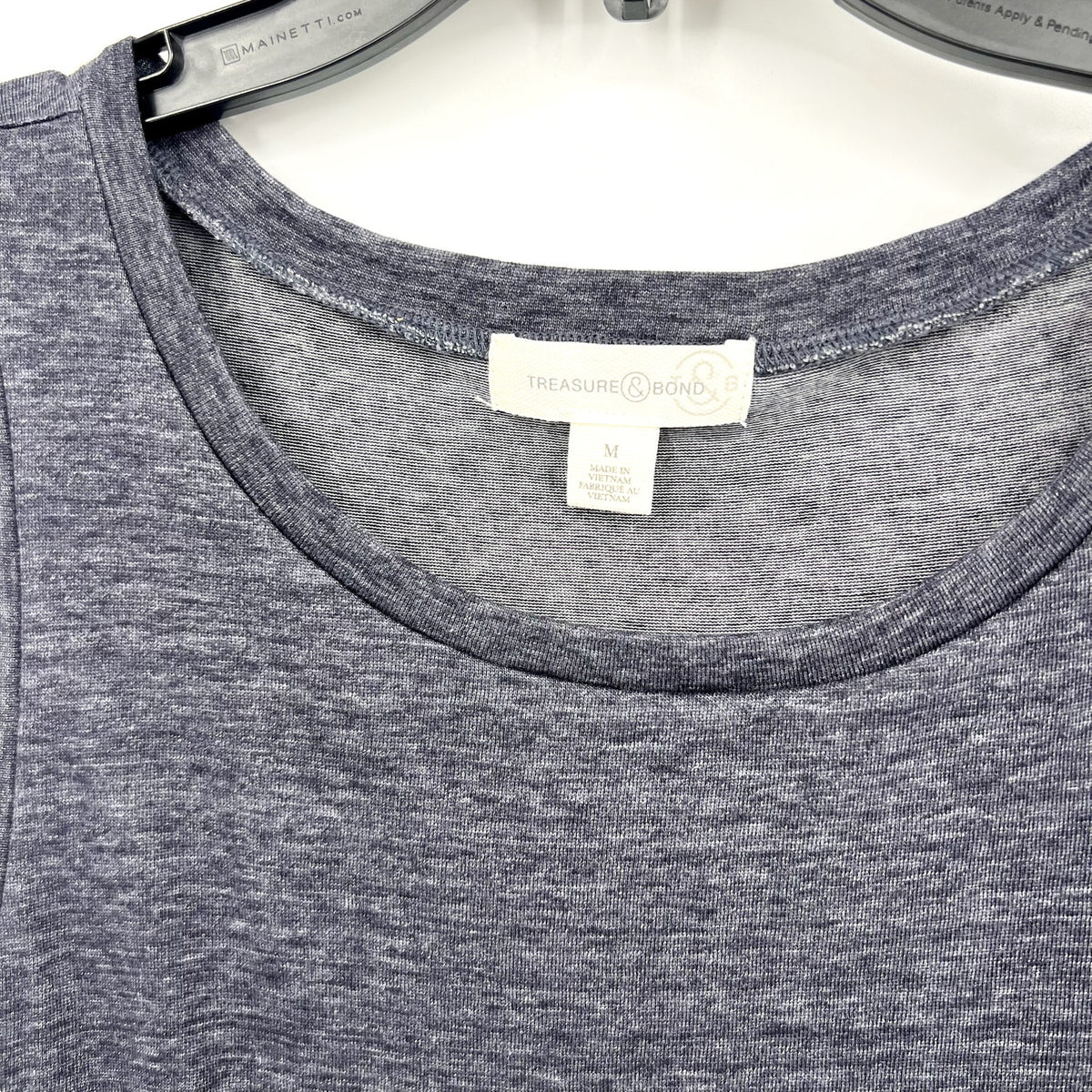 TREASURE & BOND Ruched Jersey Tank Dress Medium Gray Blue Sleeveless NWT