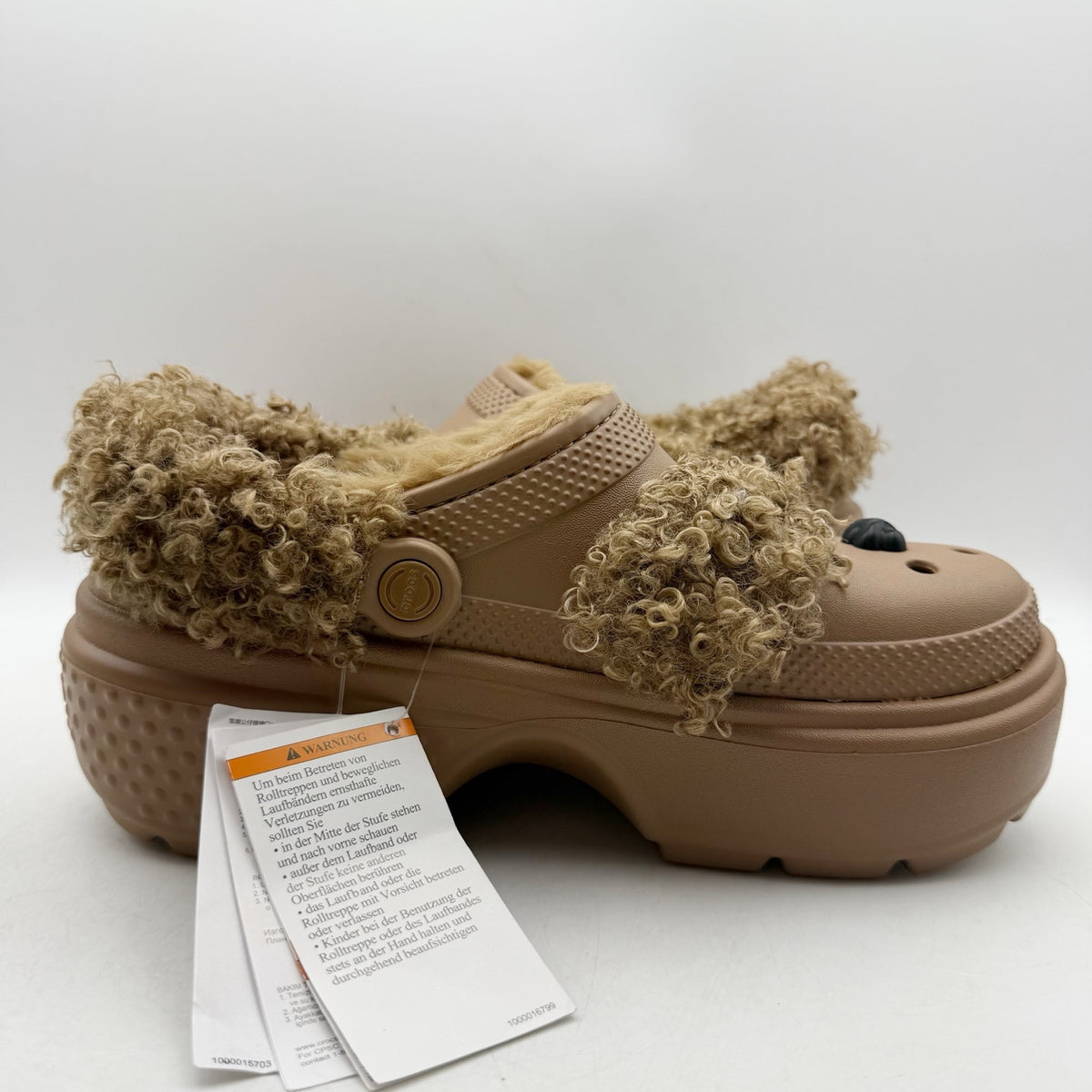 Crocs Platform Chunky Stomp Clogs Womens 8 Mens 6 Brown Sepia Bear NWT