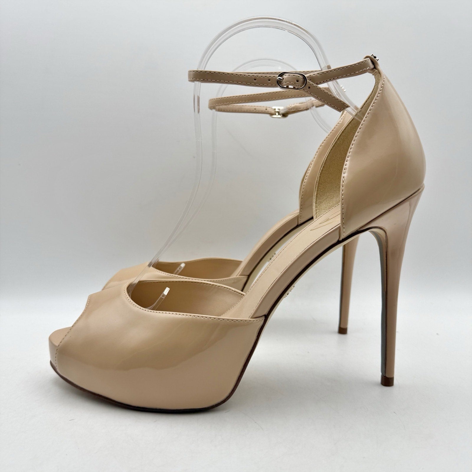 Sam Edelman Womens Florencia Heels Size 10.5 Nude Patent Leather Stiletto NWOB