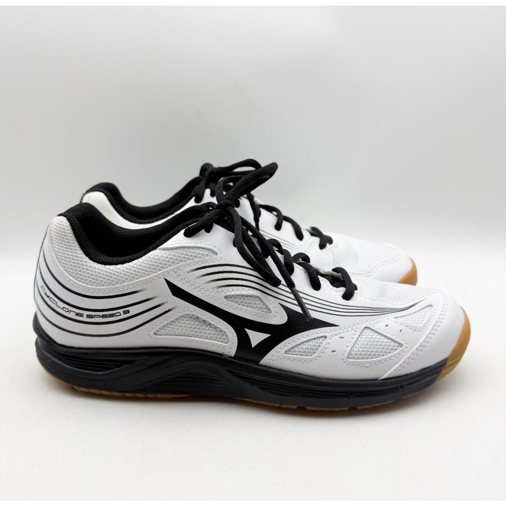 MIZUNO Womens Cyclone Speed 3 Volleyball Shoe Size 9.5 White Black Lace Up NWOB