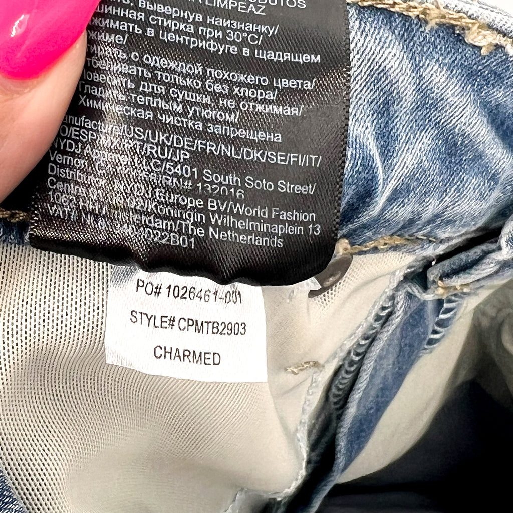 NYDJ Curves 360 Womens Slim Straight Crop Jeans 8 PETITE Charmed Light Blue NWT