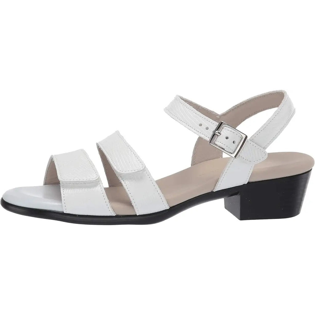 SAS Womens Savanna Adjustable Heeled Sandals Size 9.5 M White Leather NIB