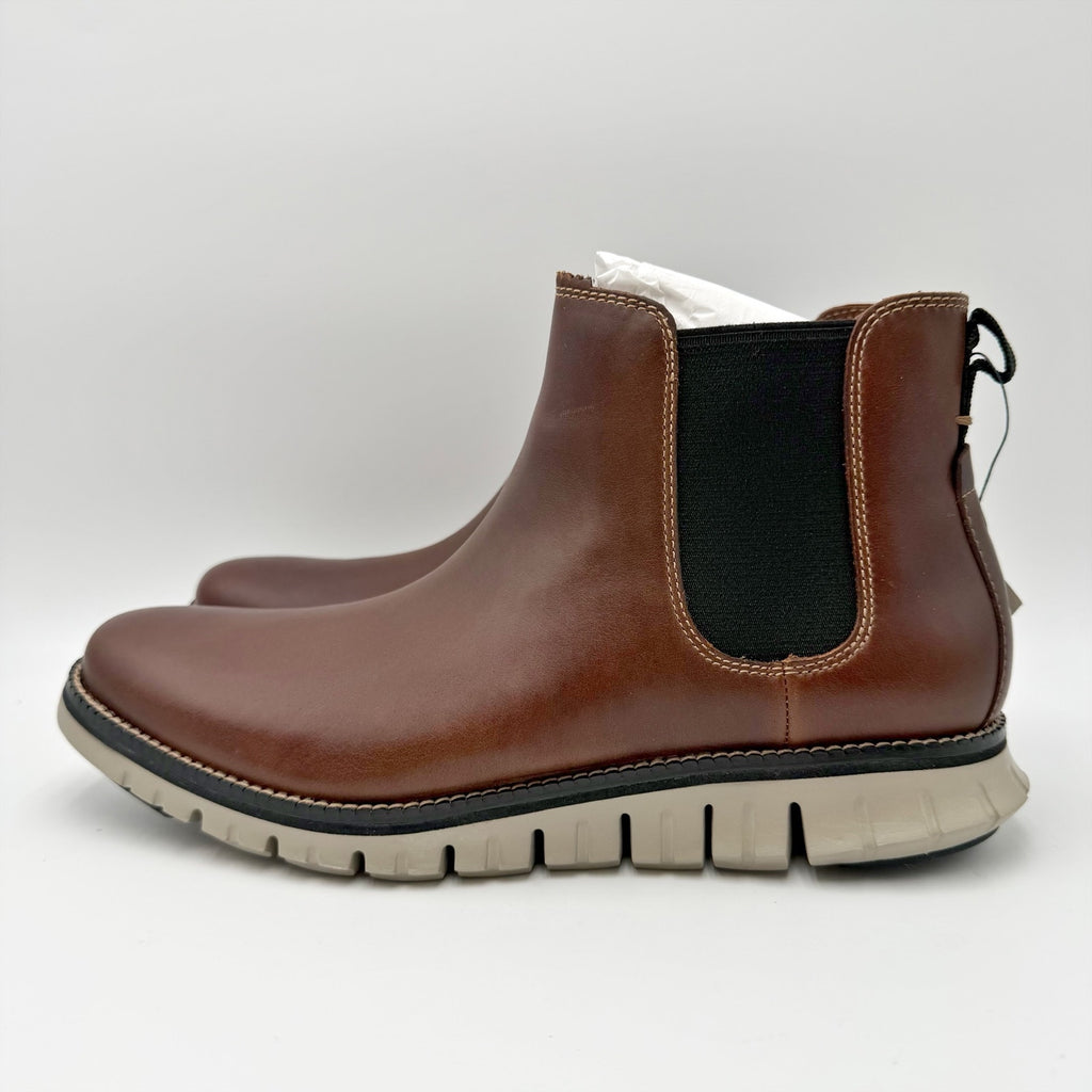 Cole Haan Mens Zerogrand Chelsea Boots Size 8.5 M Brown Leather Waterproof NIB