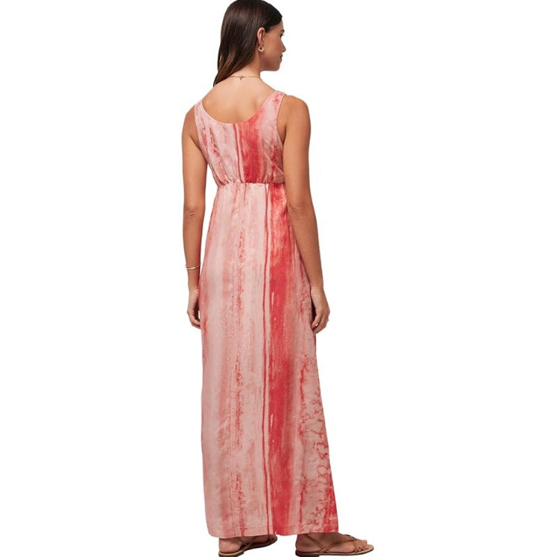 Travis Mathew Women's City To Shore Maxi Dress Small Shell Pink Tie Front NWT