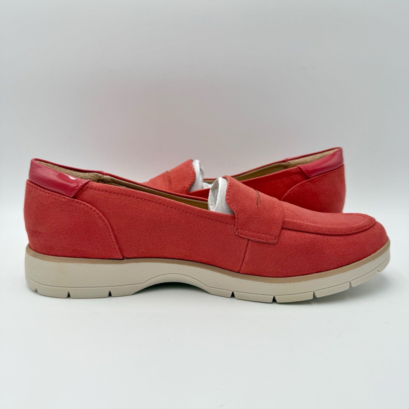 Dr. Scholls Womens Nice Day Loafers Size 9.5 M Red Microfiber NIB