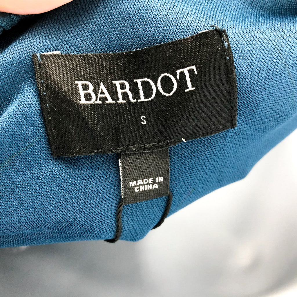 BARDOT Women's Crinkle One Shoulder Dress Size 4 Teal Blue Stretch Lined NWT