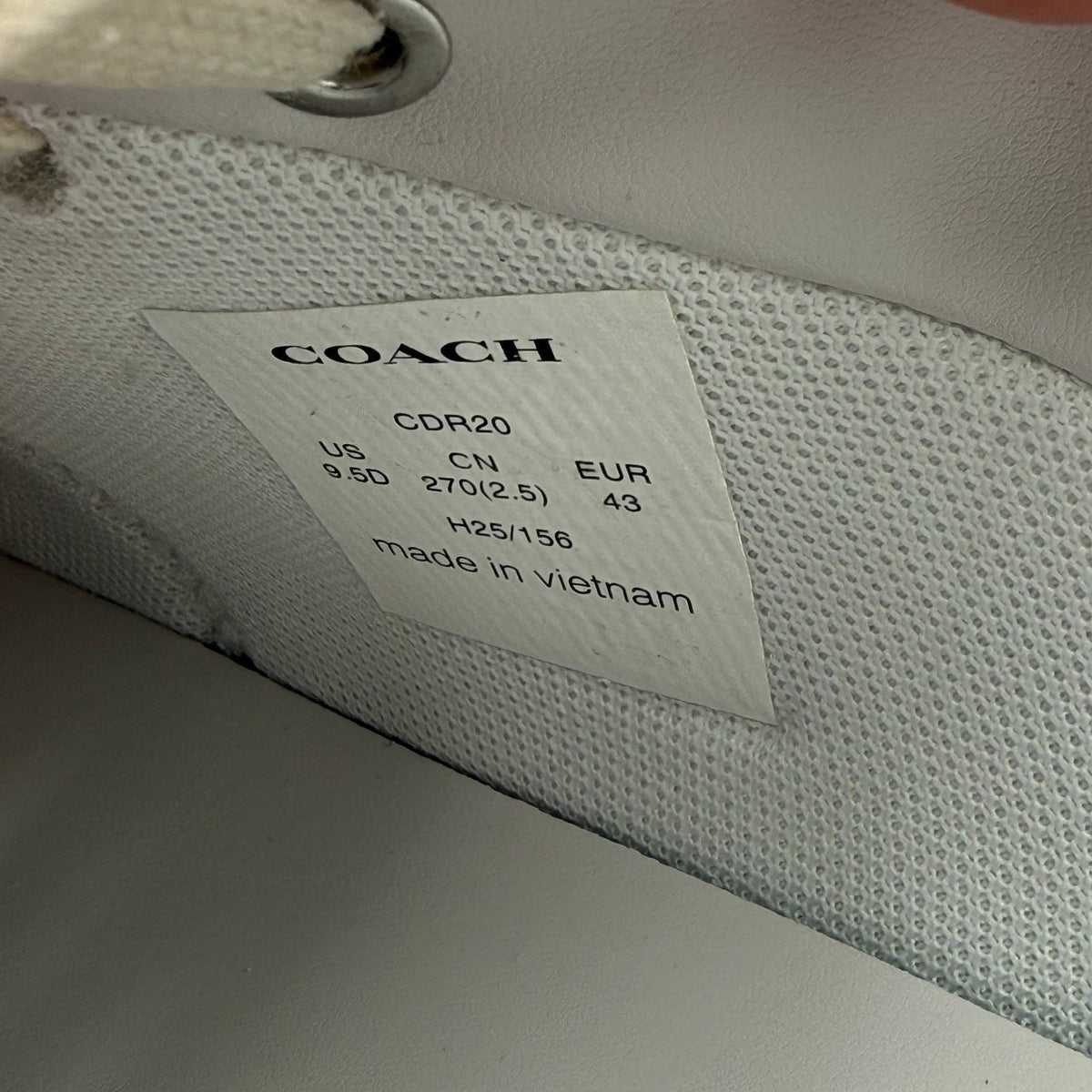 Coach Mens Ellis Low Top Casual Sneakers Size 9.5 Optic White Leather Suede NWOB