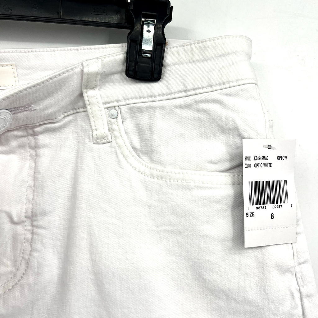 KUT FROM THE KLOTH Jane Cuff Denim Shorts Size 8 Optic White High Waist NWT