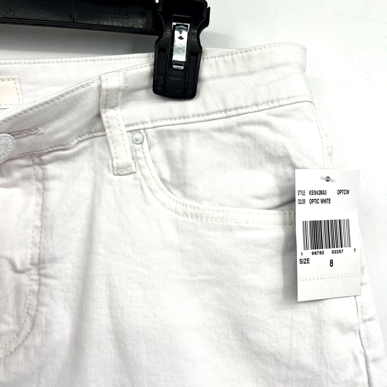 KUT FROM THE KLOTH Jane Cuff Denim Shorts Size 8 Optic White High Waist NWT