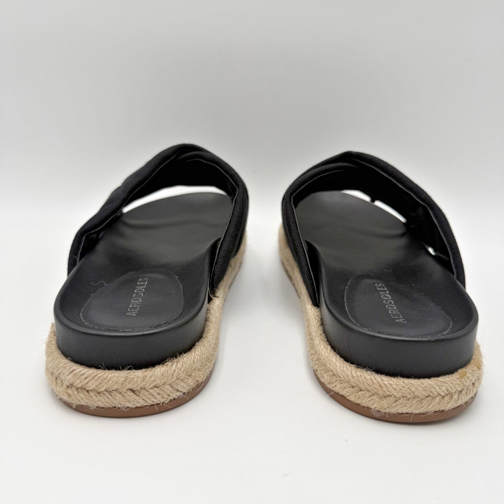 Aerosoles Womens Linney Slide Sandals Size 8.5 M Black Canvas NWOB