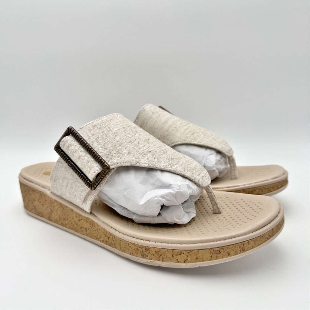 Bzees Womens Bay Wedge Sandals US 10 M EU 41 Beige Tan NIB