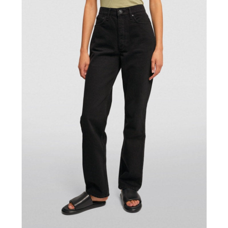 RAG & BONE Womens Alex High-Rise Straight-Leg Jeans Size 26 US 2 Black NWT