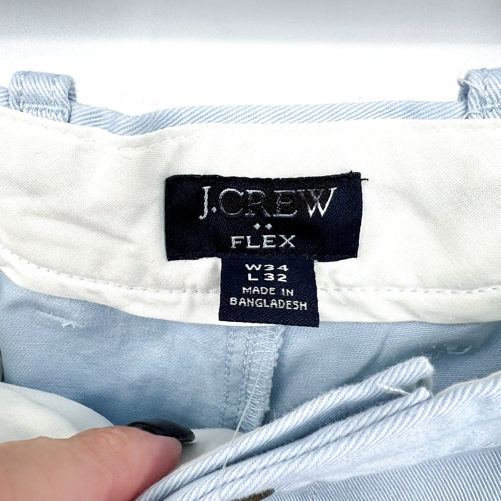 J CREW Men's Straight-Fit Flex Chino Pants 34x32 Light Blue BL8901 NWT
