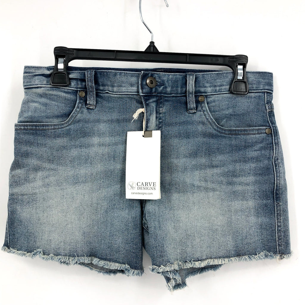 CARVE DESIGNS Women's Maui Cut-Off Jean Shorts Size 0 Beach Blue 4" Inseam NWT