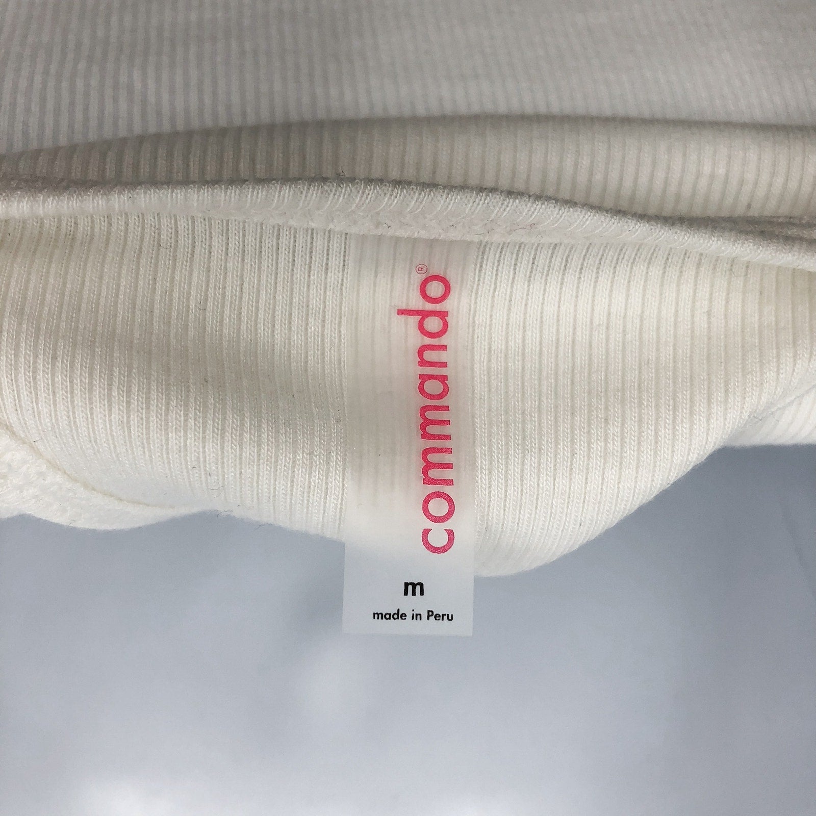 COMMANDO Women's Luxury Rib Racerback Bodysuit Medium White Tank Thong NWT