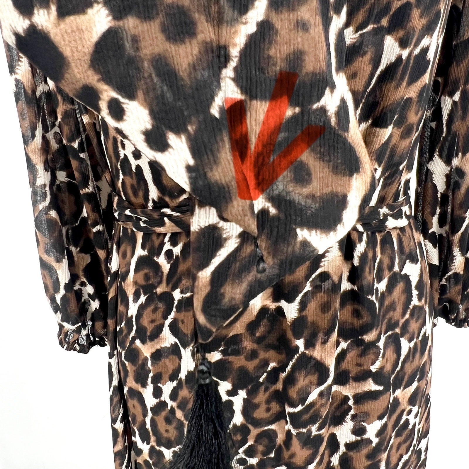 TRINA TURK Women's Shalina Tie-Waist Maxi Dress Small Lampoul Leopard NWT