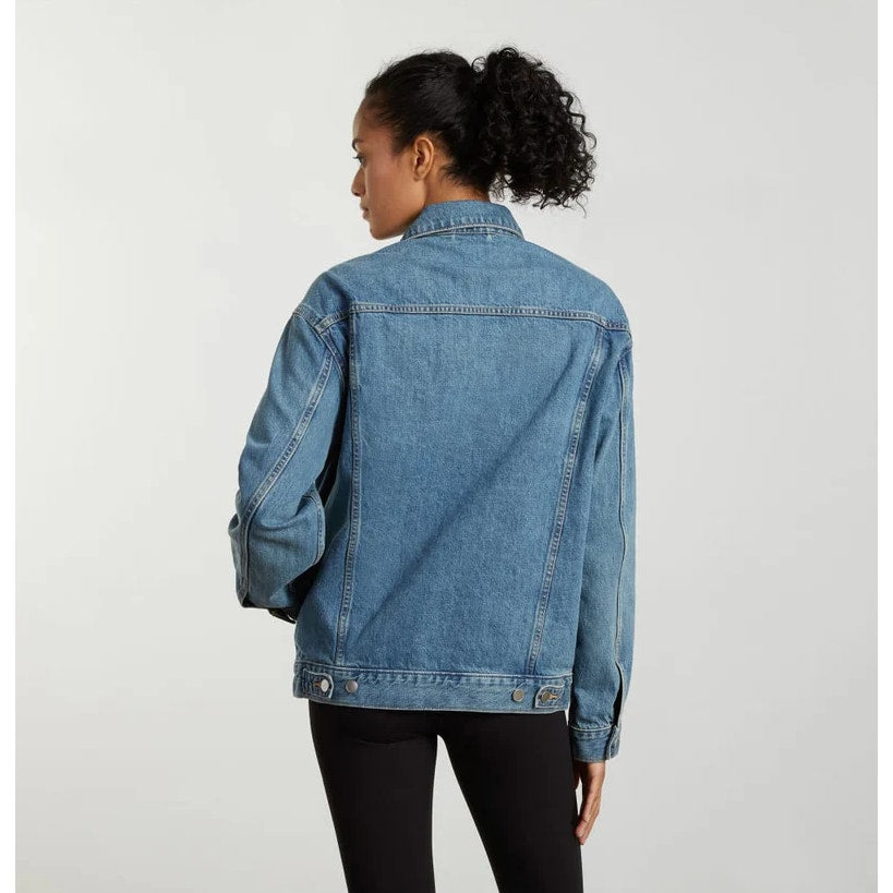 EVERLANE Unisex Everyone Denim Jacket Small Broken in Blue Organic Cotton NWT